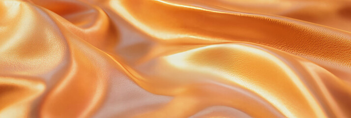 Poster - Textured caramel tan leather surface showcasing warm lighting and visible wrinkles