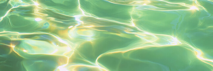 Poster - Beautiful chartreuse green water with delicate ripples and bright highlights