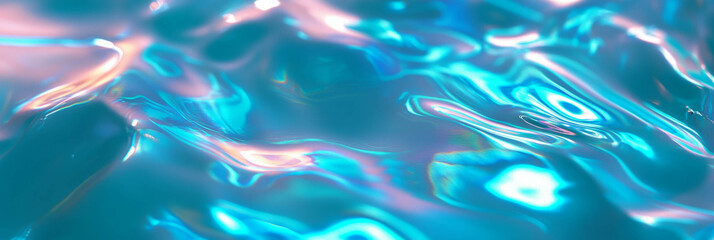 Poster - Cyan blue water with swirling ripples and bright highlights creating a dynamic texture