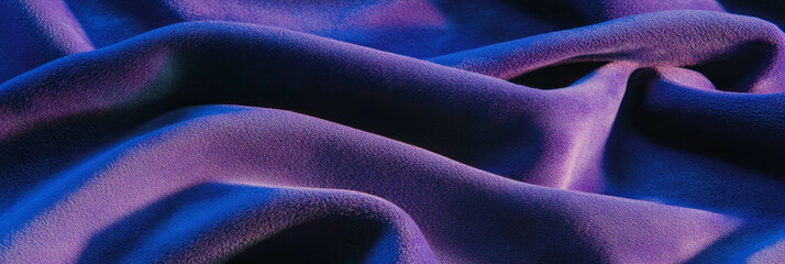 Aufkleber - Deep purple suede fabric showcasing fine nap and subtle texture with cool shadows