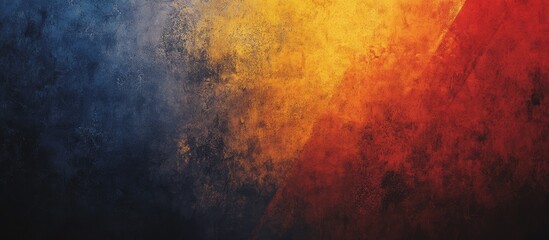 Poster - Vibrant abstract background with swirling textures in blue, yellow, and red gradients blending seamlessly from left to right in a dynamic composition.