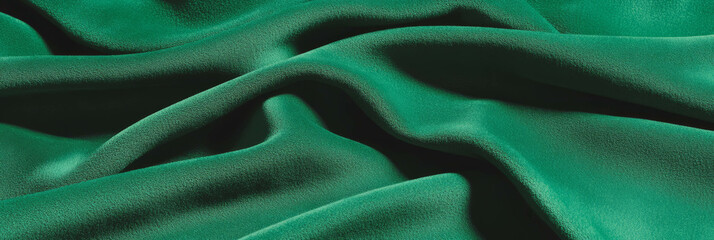 Aufkleber - Luxurious emerald green suede fabric featuring delicate texture and warm shadows