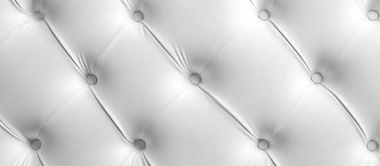 Aufkleber - Elegant white leather texture background with quilted surface and soft sheen, featuring rounded buttons arranged diagonally for a classic look.