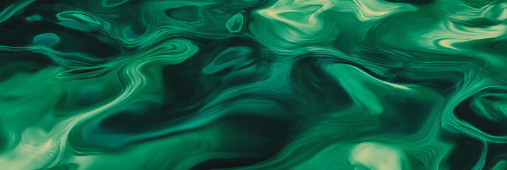 Aufkleber - Forest green water with gentle waves reflecting light and creating dynamic ripples