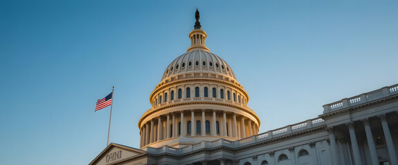 U.S. Capitol building washington d.C. Architectural icon sunset low angle national landmark significance