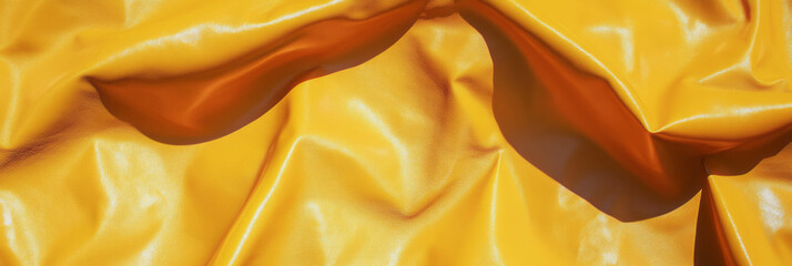 Poster - Golden yellow leather texture showcasing fine grain and bright highlights for design backgrounds