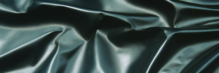 Poster - Textured gray leather surface with visible folds and soft shadows for design use