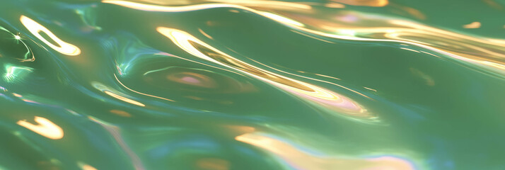 Poster - Vibrant green water with ripples and highlights perfect for background use