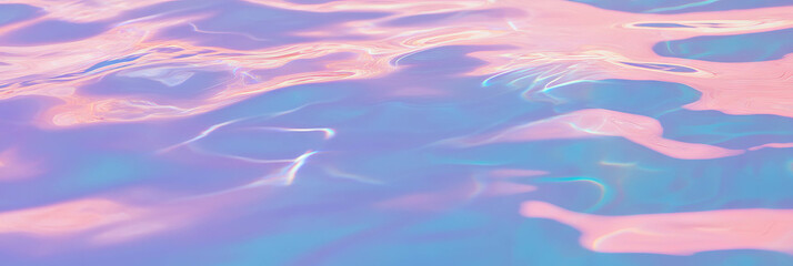 Poster - Lavender blue water reflects sunset light with soft ripples, ideal for creative backgrounds