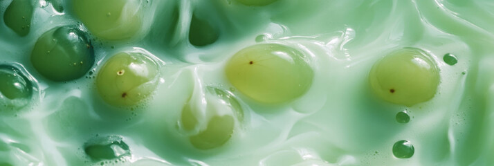 Poster - Light green milk with green grape halves creates a refreshing drink experience
