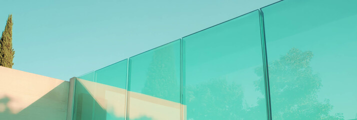 Poster - Exploring the fusion of mesh fabric, corrugated metal, and smooth glass architecture