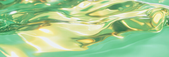 Poster - Olive green water reflecting trees under soft lighting creates a serene backdrop