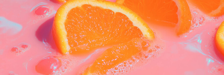 Aufkleber - Vivid orange milk with swirling ripples and sinking orange segments in top view