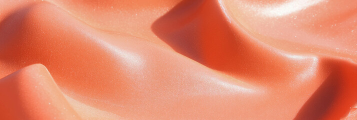 Poster - Peach suede texture showcasing smooth highlights and soft shadows in a creative display