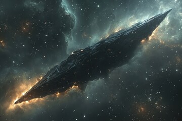 Wall Mural - vast cosmic object hurtling through the colorful depths of space