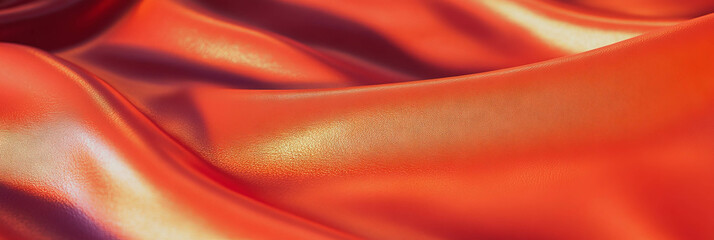 Poster - Rust orange leather surface with fine grain illuminated by warm lighting for creative backgrounds