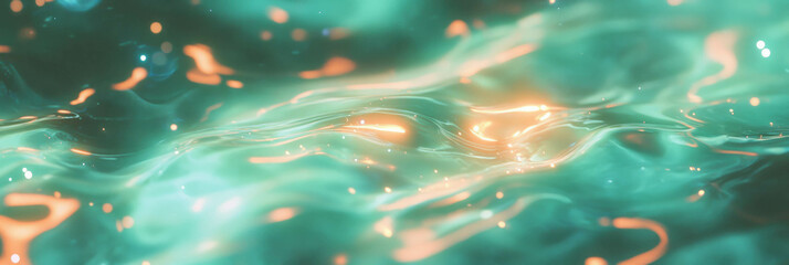 Poster - Swirling sea green water with vibrant highlights and gentle splashes