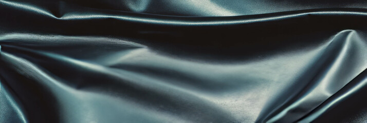 Poster - Elegant slate gray leather surface with smooth sheen and dark shadows for creative use