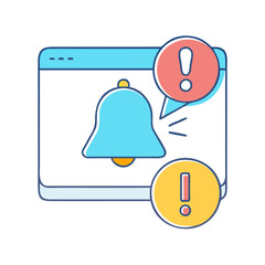 Poster - alert notification icon, alert notification vector illustration-simple illustration of alert notification, perfect for alert notification logos and icons