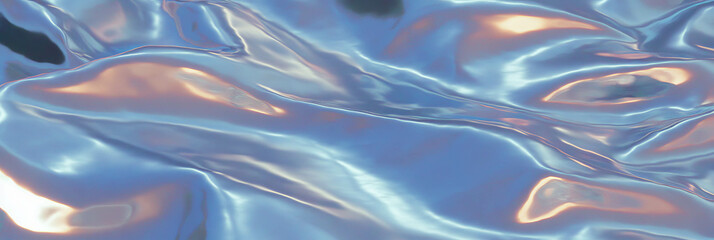 Poster - Polished silver surface reflecting light against a backdrop of grainy snow