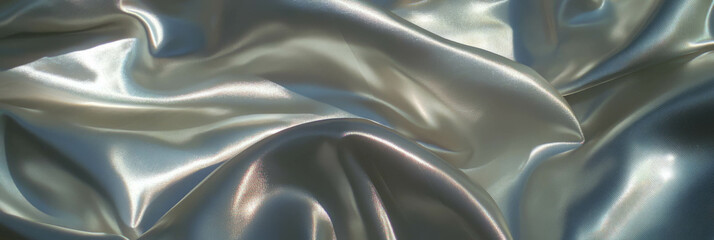 Poster - Synthetic silk fabric in brushed platinum creating a luxurious texture
