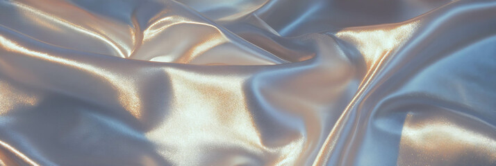Poster - Textured composition of synthetic silk with brushed platinum and rough shale elements