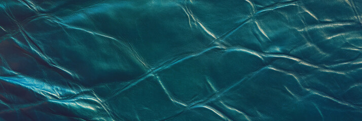 Poster - Unique teal blue leather texture showcasing coarse grain and visible pores under cool lighting