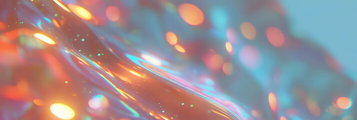 Poster - Vibrant abstract bokeh patterns with shimmering irregular shapes and varied colors
