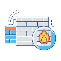 Poster - firewall icon, firewall vector illustration-simple illustration of firewall, perfect for firewall logos and icons