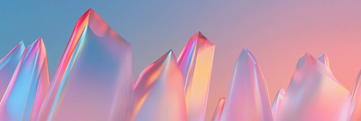 Aufkleber - Vibrant abstract crystal flares with irregular shapes and colorful gradients