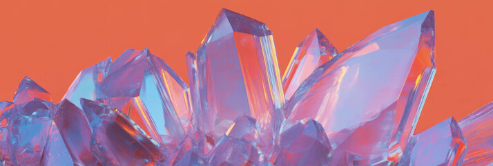 Poster - Vibrant abstract crystal flares showcasing irregular shapes and rich color gradients