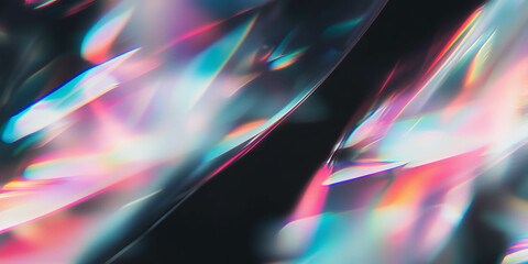 Poster - Dynamic light patterns created by mixed angular and circular bokeh on black background