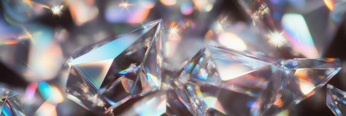Poster - Captivating angular bokeh shapes with sharp edges and sparkling reflections in vibrant light