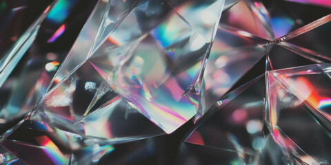 Poster - Angular bokeh shapes with sharp edges and brilliant sparkle on a dark background create depth