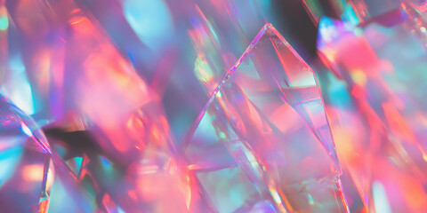 Poster - Angular bokeh shapes create a vibrant textured overlay against a dark backdrop