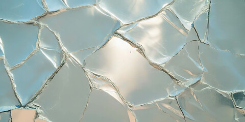 Poster - Elegant antique silver wall texture featuring cracks and light grey details