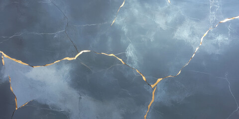 Poster - Antique silver wall texture featuring cracks and light grey details enhances vintage aesthetics