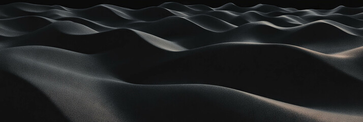 Poster - Texture of black sand dunes creates sharp crests and deep shadows in dramatic landscape