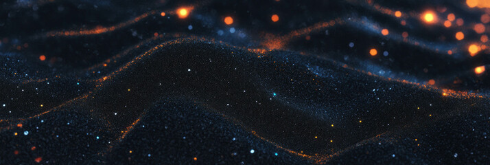 Poster - Fine black sand with a metallic sheen, reflecting light and highlighting unique magnetite