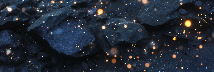 Poster - Explore the unique texture of black sand with fine magnetite particles and shiny metallic sheen