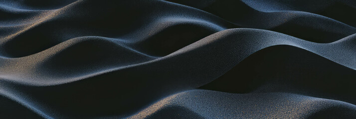 Poster - Exploring the unique texture of black sand with volcanic dust at a coastal location