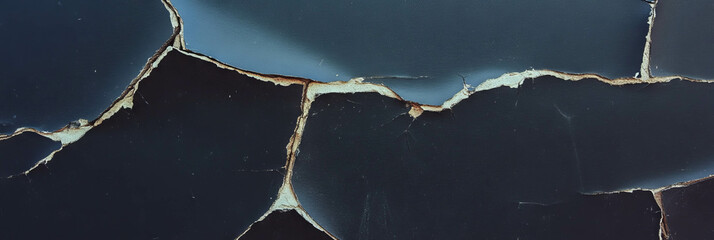 Aufkleber - Cracked black wall texture revealing subtle grey tones and weathered plaster nuances