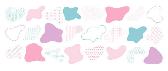 abstract freeform collection. simple liquid amorphous splodge. colored elements for design decoratio