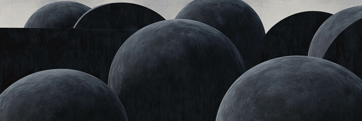 Poster - Unique texture of a grainy black wall with subtle grey effects in a minimalist design