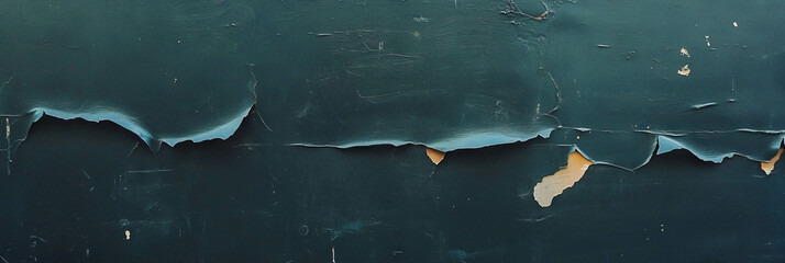 Poster - Texture of a weathered black wall with peeling paint and subtle grey stains