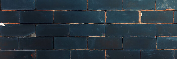 Poster - Black wall texture featuring stained bricks and deep grunge markings enhancing urban aesthetics