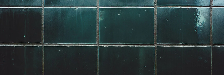 Poster - Textured black wall with grunge effect highlighting brick patterns and markings
