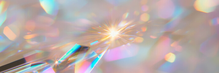 Aufkleber - Bright bokeh texture showcasing intense rainbow spectrum with sparkling crystalline effects