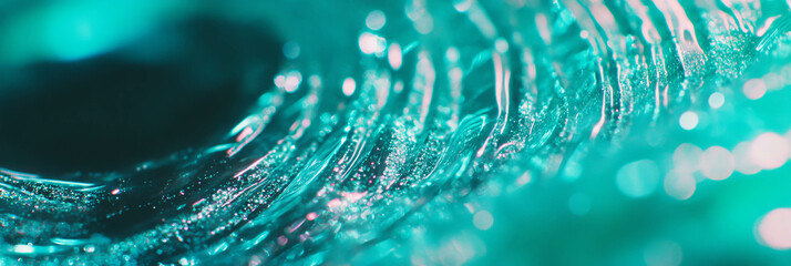 Poster - Bright circular bokeh creates a mesmerizing sparkle with cool blue tint in the background