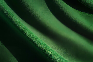 Poster - Smooth texture of bright green fabric on a dark background creating a striking contrast